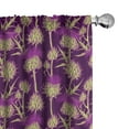 thumbnail image 1 of Ambesonne Thistle Window Curtains, Vibrant Color Scottish, Each 28" W x 84" L, Yellow Green and Purple, 1 of 5