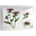 thumbnail image 1 of Ambesonne Thistle Pillow Sham, Healing Herbs Concept, 26" X 20", Mauve Taupe Fern Green, 1 of 2