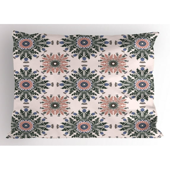 Ambesonne Thistle Pillow Sham, Ornament Print, 36" X 20", Multicolor
