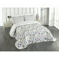 thumbnail image 1 of Ambesonne Thistle Quilted Bedspread Set 2 Pcs, Watercolor Wildflowers, Twin Size, Multicolor, 1 of 2