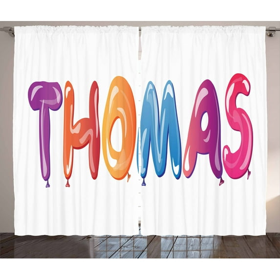 Ambesonne Thomas Curtains 2 Panel Set, Colorful Party Background, 108" x 84", Multicolor