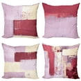 thumbnail image 1 of Ambesonne Throw Pillow Cover 4 Pack, , 16", Mauve Raspberry and Eggshell, 1 of 7