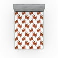 thumbnail image 1 of Ambesonne Tiger Fitted Sheet, Asian Animal Swirly Pattern, Queen Size, Burnt Orange Vermilion, 1 of 5