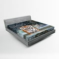 thumbnail image 1 of Ambesonne Tiger Fitted Sheet, Exotic Wildlife Nature, Full Size, Multicolor, 1 of 2