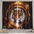 thumbnail image 1 of Ambesonne Tiger Kitchen Curtains, Mayan Calender, 55"x39", Dark Orange Black, 1 of 3