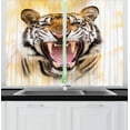 thumbnail image 1 of Ambesonne Tiger Kitchen Curtains, Young Panthera Growling, 55"x39", Multicolor, 1 of 2