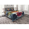 thumbnail image 1 of Ambesonne Tiger Quilted Bedspread Set 3 Pcs, Abstract Portrait Animal, King Size, Multicolor, 1 of 3