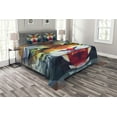 thumbnail image 1 of Ambesonne Tiger Quilted Bedspread Set 3 Pcs, Abstract Portrait Animal, Queen Size, Multicolor, 1 of 3