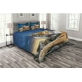 thumbnail image 1 of Ambesonne Tiger Quilted Bedspread Set 3 Pcs, Calm Wild Animal Sunset, Queen Size, Multicolor, 1 of 3