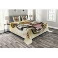 thumbnail image 1 of Ambesonne Tiger Quilted Bedspread Set 3 Pcs, Young Panthera Growling, Queen Size, Multicolor, 1 of 3