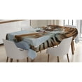 thumbnail image 1 of Ambesonne Tiger Tablecloth Rectangular Table Cover, Siberian Predator Feline, 60"x90", Pale Brown Black, 1 of 4