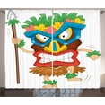 thumbnail image 1 of Ambesonne Tiki Bar Curtains 2 Panel Set, Native Costume, 108" x 90", Multicolor, 1 of 2
