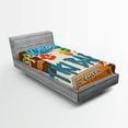 thumbnail image 1 of Ambesonne Tiki Bar Fitted Sheet 2 Pcs Set, Vintage Sign, Twin XL, Multicolor, 1 of 3