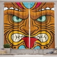 thumbnail image 1 of Ambesonne Tiki Bar Kitchen Curtains, Angry Face Totem, 55"x39", Multicolor, 1 of 2