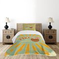 thumbnail image 1 of Ambesonne Tiki Bar Quilted Bedspread Set 2 Pcs, Aloha Fun Party, Twin Size, Almond Green Orange, 1 of 6