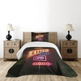 thumbnail image 1 of Ambesonne Tiki Bar Quilted Bedspread Set 2 Pcs, Neon Sign Design, Twin Size, Multicolor, 1 of 6