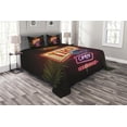 thumbnail image 1 of Ambesonne Tiki Bar Quilted Bedspread Set 3 Pcs, Neon Sign Design, Queen Size, Multicolor, 1 of 3