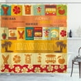 thumbnail image 1 of Ambesonne Tiki Bar Shower Curtain, Old Travel Cards, 69"Wx70"L, Multicolor, 1 of 3