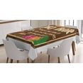 thumbnail image 1 of Ambesonne Tiki Bar Tablecloth Rectangular Table Cover, Aged Old Frame, 52"x70", Multicolor, 1 of 4
