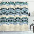 thumbnail image 1 of Ambesonne Tiles Shower Curtain, Antique Roman Retro Pattern, 69"Wx75"L, Pale Petrol, 1 of 4