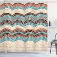 thumbnail image 1 of Ambesonne Tiles Shower Curtain, Antique Roman Retro Pattern, 69"Wx84"L, Turquoise Brown, 1 of 4