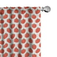 thumbnail image 1 of Ambesonne Tomato Window Curtains, Simplistic Vegetables Art, Each 28" W x 95" L, Dark Salmon Green Brown, 1 of 4