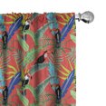 thumbnail image 1 of Ambesonne Toucan Window Curtains, Tropical Birds Rainforest, Each 28" W x 84" L, Dark Salmon Multicolor, 1 of 2