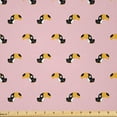 thumbnail image 1 of Ambesonne Toucan Fabric by the Yard Microfiber, Soft Minimal Tropical Birds, 2 Yards, Rose Earth Yellow, 1 of 1