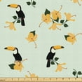 thumbnail image 1 of Ambesonne Toucan Fabric by the Yard Upholstery, Hibiscus Tropical Graphic, 3 Yards, Mint Green Multicolor, 1 of 1