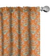 thumbnail image 1 of Ambesonne Traditional Window Curtains, Orange Folkloric Damask, Each 28" W x 84" L, Burnt Orange and Seafoam, 1 of 5