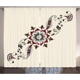 thumbnail image 1 of Ambesonne Traditional Curtains 2 Panel Set, Far Eastern Floral Art, 108" x 84", Maroon Black and Brown, 1 of 3