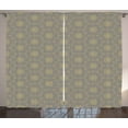 thumbnail image 1 of Ambesonne Traditional Curtains 2 Panel Set, Interwoven Floral Forms, 108" x 84", Purple Grey and Yellow, 1 of 3