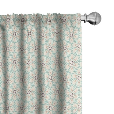 Ambesonne Traditional Curtains, Oriental Mosaic, Pair of 28"x63", Multicolor