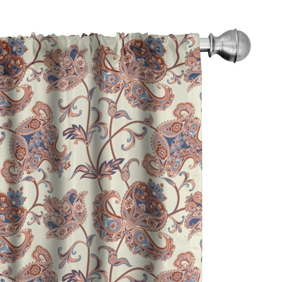 Ambesonne Traditional Curtains, Paisley Boho, Pair of 28"x84", Multicolor
