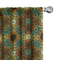 thumbnail image 1 of Ambesonne Traditional Curtains, Persian Geometric Art, Pair of 28"x84", Redwood and Dark Olive Green, 1 of 5