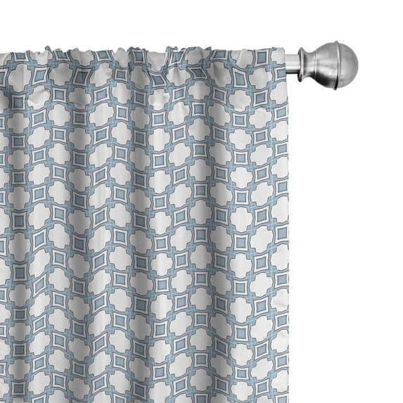 Ambesonne Traditional Curtains, Portuguese, Pair of 28"x95", Blue White