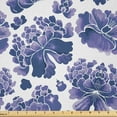 thumbnail image 1 of Ambesonne Traditional Fabric by the Yard Microfiber, Chinese Lotus, 2 Yards, Lilac Purple White, 1 of 2