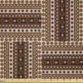thumbnail image 1 of Ambesonne Traditional Fabric by the Yard Microfiber, Geometrical, 2 Yards, Brown Caramel, 1 of 2