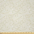 thumbnail image 1 of Ambesonne Traditional Fabric by the Yard Microfiber, Swirly Curving Stripes, 2 Yards, Fawn and Off White, 1 of 2