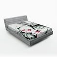 thumbnail image 1 of Ambesonne Traditional Fitted Sheet, Natural Spring Buds, Queen Size, Dark Green and Fuchsia, 1 of 2