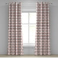 thumbnail image 1 of Ambesonne Traditional Grommet Curtain, Modern Old Shapes, 50" x 120", Maroon, 1 of 6