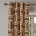 thumbnail image 1 of Ambesonne Traditional Grommet Curtain Single Panel, Geometrical, 50"x60", Brown Caramel, 1 of 5