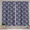 thumbnail image 1 of Ambesonne Traditional Kitchen Curtains, Symmetric Ottoman Style, 55"x30", Dark Blue Grey and Teal, 1 of 1