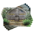 thumbnail image 1 of Ambesonne Traditional Place Mats Set of 4, Old Castle Entrance, Standard Size, Brown Green, 1 of 6