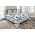 thumbnail image 1 of Ambesonne Traditional Quilted Bedspread Set 3 Pcs, Ink, King Size, Blue, 1 of 3