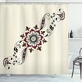 thumbnail image 1 of Ambesonne Traditional Shower Curtain, Far Eastern Floral Art, 69"Wx75"L, Maroon Black and Brown, 1 of 3