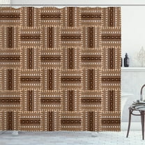 Ambesonne Traditional Shower Curtain, Geometrical, 69"Wx84"L, Brown Caramel
