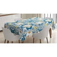 thumbnail image 1 of Ambesonne Traditional Tablecloth Rectangular Table Cover, Spanish Retro, 52"x70", Blue, 1 of 4