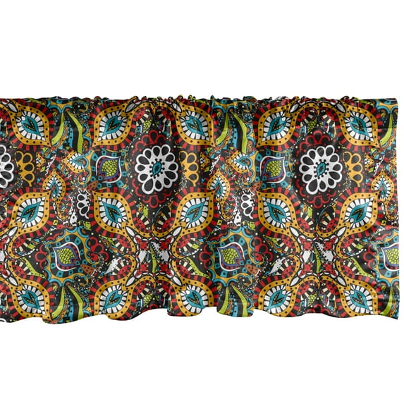 Ambesonne Traditional Window Valance, Folklore, 54" X 12", Multicolor