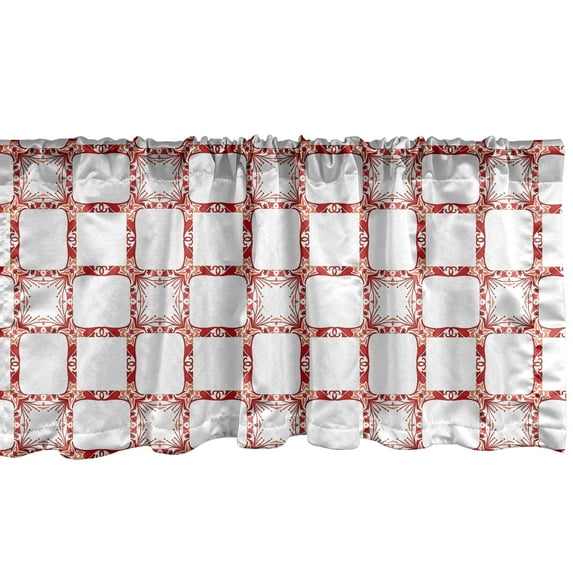 Ambesonne Traditional Window Valance, Modern Old Shapes, 54" X 18", Maroon